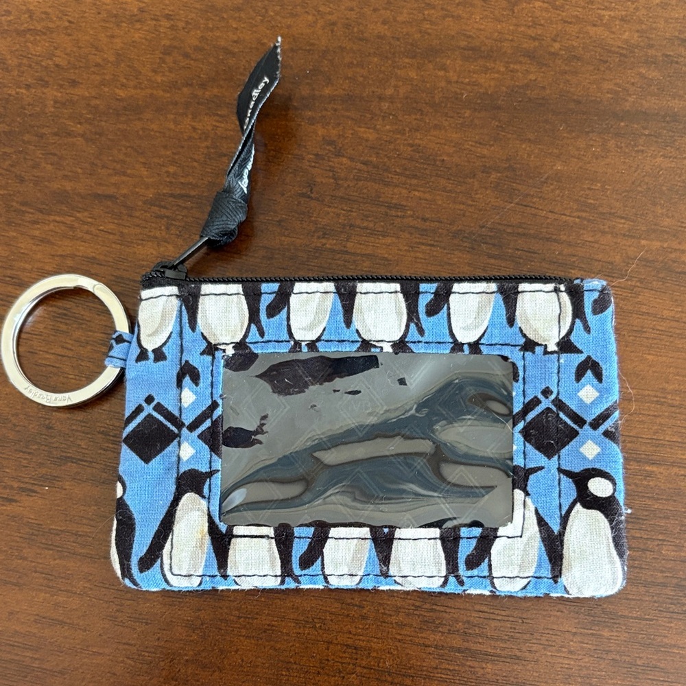 Vera Bradley Playful Penguins Zip ID Case with Keyring